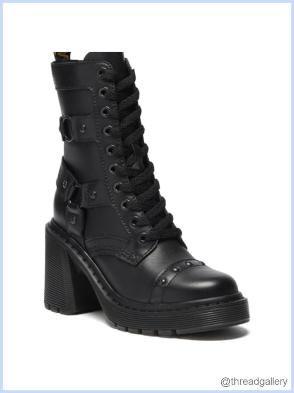 Harness Ankle Boots Sendal Leather Flare Heel